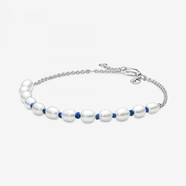 Pandora - Zilveren Armband 591689C01-18 Freshwater Cultured Pearl Blue