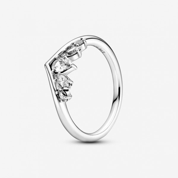 Pandora - Zilveren Wish Ring // 199109C01-54 // Glinsterende Peer en Marquise Wishbone