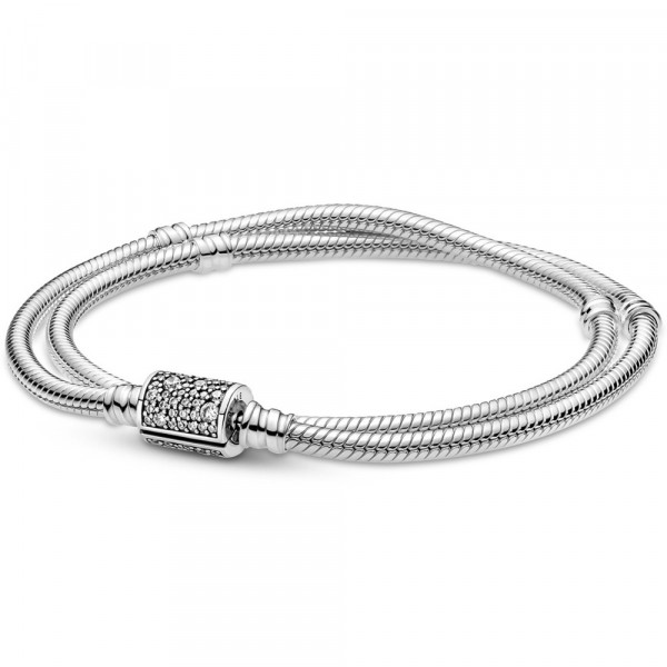 Pandora Moments - Zilveren Meerrijige Snake Armband 599544C01 - 21cm
