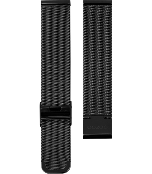 OOZOO horlogeband Milanees-Mesh edelstaal zwart 12mm