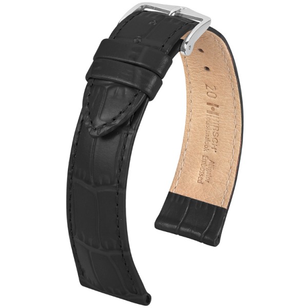 Hirsch horlogeband LOUISIANALOOK Zwart 22mm