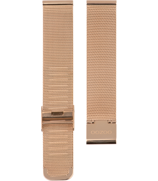 OOZOO horlogeband Milanees-Mesh edelstaal roségoudkleurig 22mm
