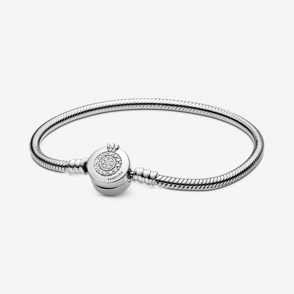 Pandora Moments - Zilveren Armband Sprankelende Kroon - 19cm - 599046C01