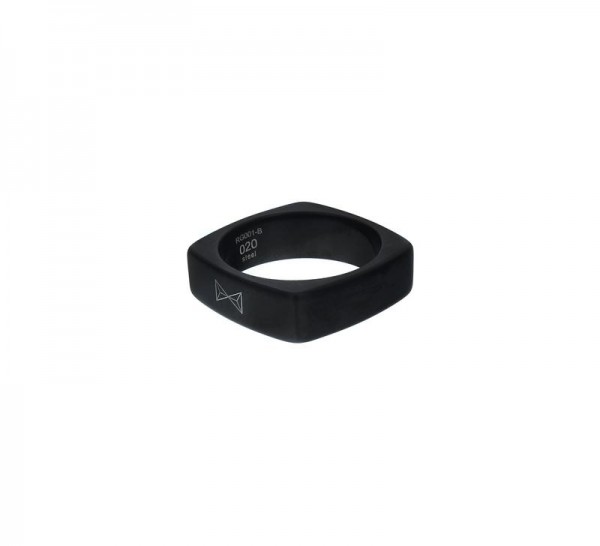 Aze Jewels - Stalen Ring AZ-RG001-B-021 Vierkant - Zwart