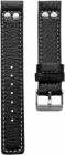 OOZOO horlogeband zwart leer met studs 24mm