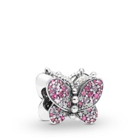 Pandora - Zilveren Bedel // 797882NCCMX // Dazzling Pink Butterfly