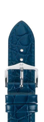 Hirsch Crocograin Horlogeband 12302880-2-18 Blauw Leder