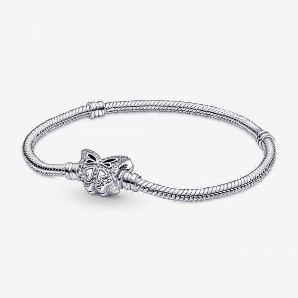 Pandora Moments - Zilveren Snake Armband Vlindersluiting 19cm - 590782C01