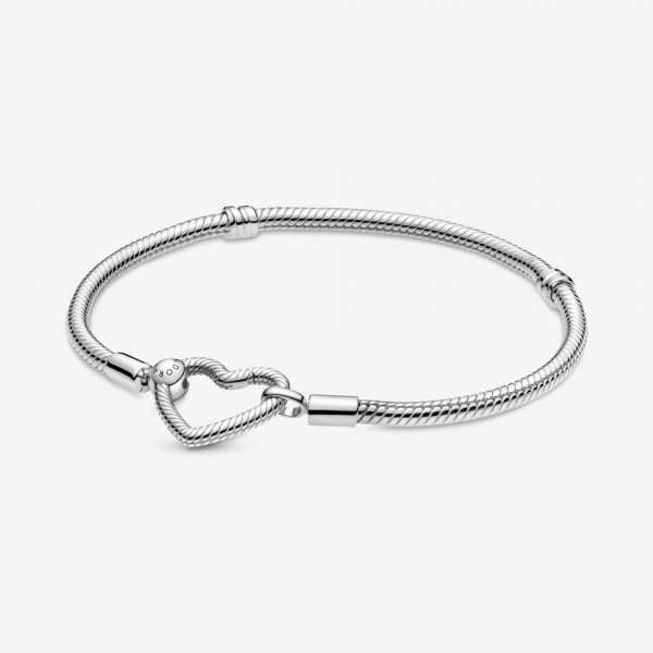 Pandora - Zilveren Armband // 599539C00-19 // Snake Chain Hartsluiting