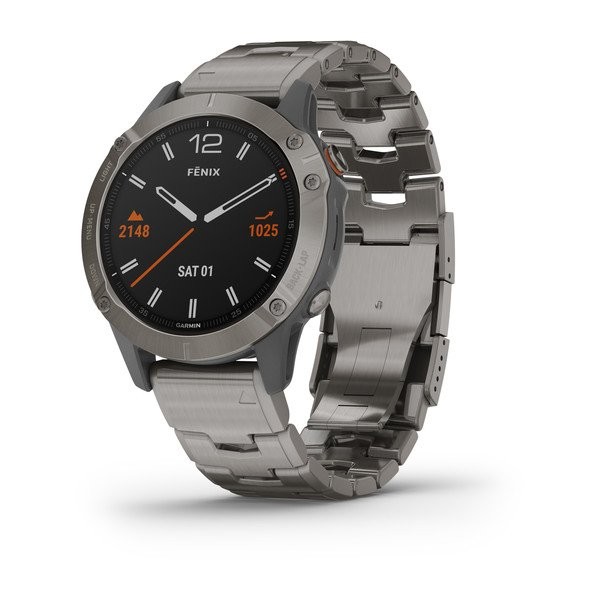 Garmin - Fenix 6 Pro En Sapphire Editions // 010-02158-23 // Smartwatch - Zilverkleurig Lichte Titan